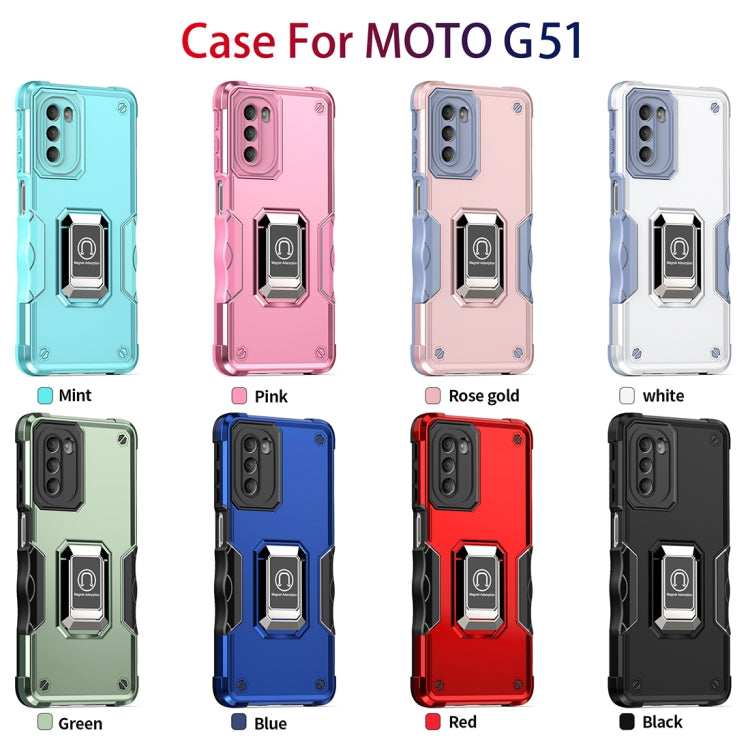 For Motorola Moto G51 Non-slip Shockproof Armor Phone Case with Ring Holder