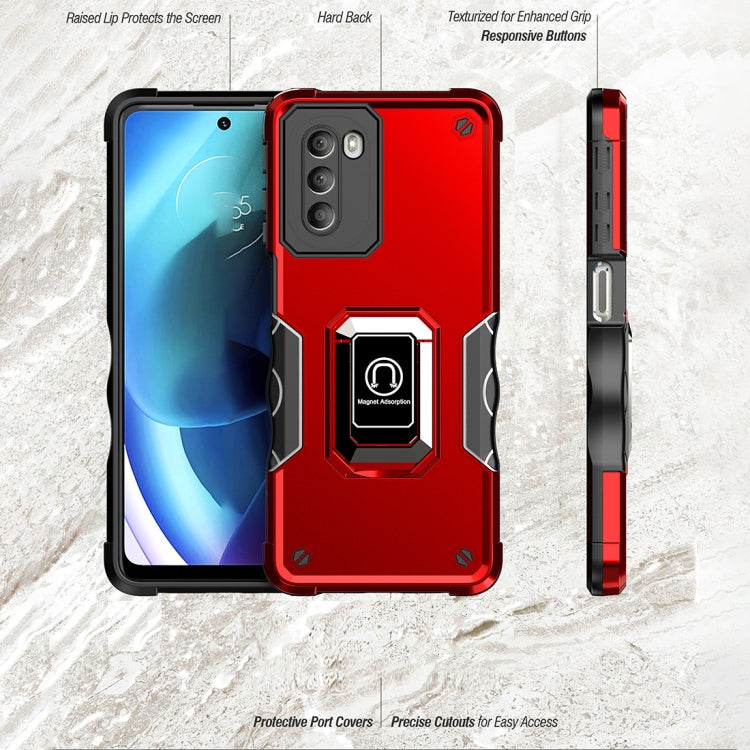 For Motorola Moto G51 Non-slip Shockproof Armor Phone Case with Ring Holder