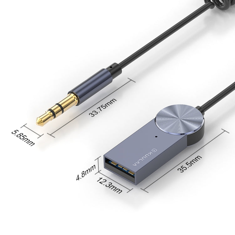 KUULAA KL-YP04 CD Texture Car AUX Bluetooth 5.0 Receiver 3.5mm Audio Adapter(Blue)
