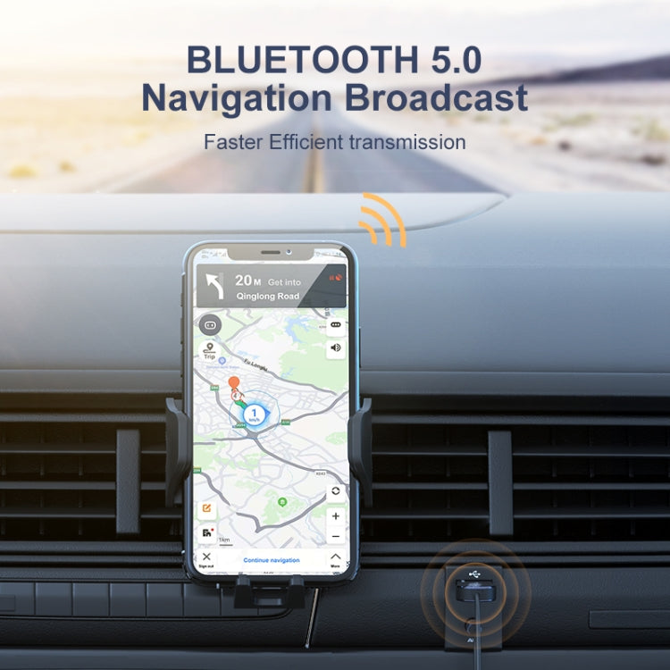 KUULAA KL-YP04 CD Texture Car AUX Bluetooth 5.0 Receiver 3.5mm Audio Adapter(Blue)