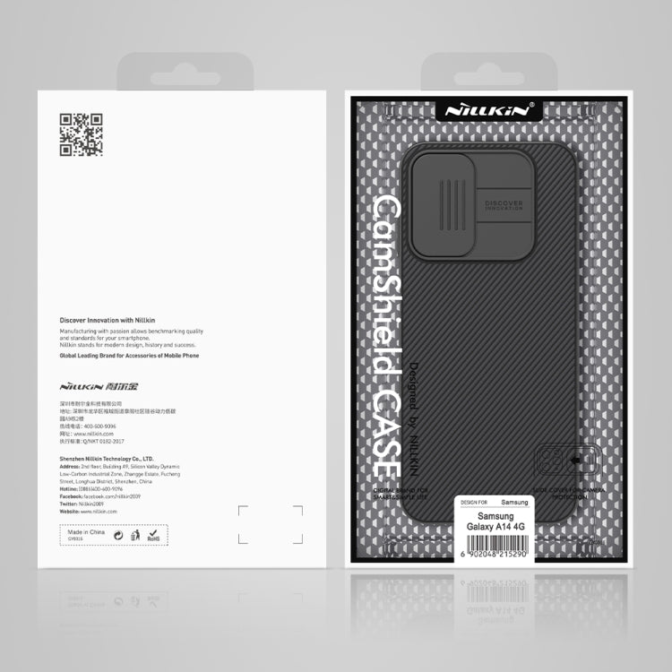 For Samsung Galaxy A14 4G NILLKIN Black Mirror Series Camshield PC Phone Case