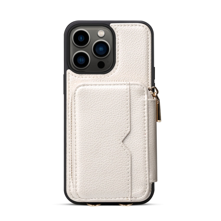 For iPhone 14 Pro Zipper Card Slot Phone Case