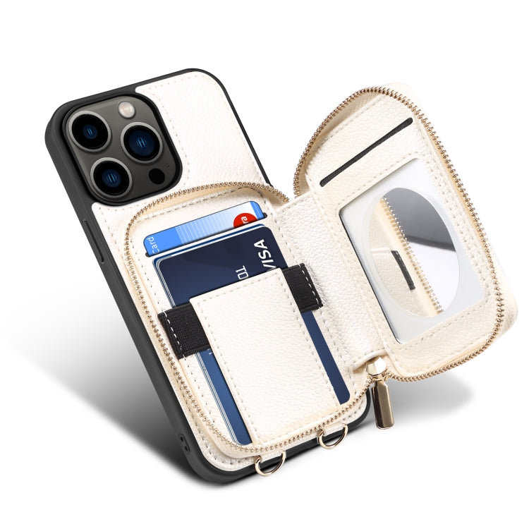For iPhone 14 Pro Zipper Card Slot Phone Case