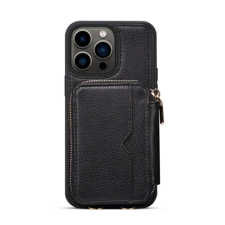 For iPhone 14 Pro Zipper Card Slot Phone Case