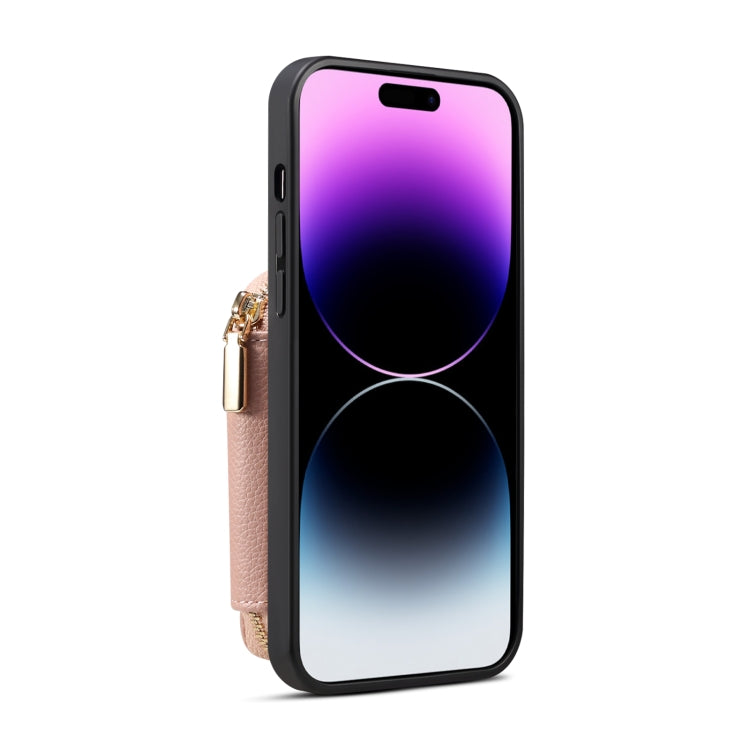 For iPhone 14 Pro Zipper Card Slot Phone Case