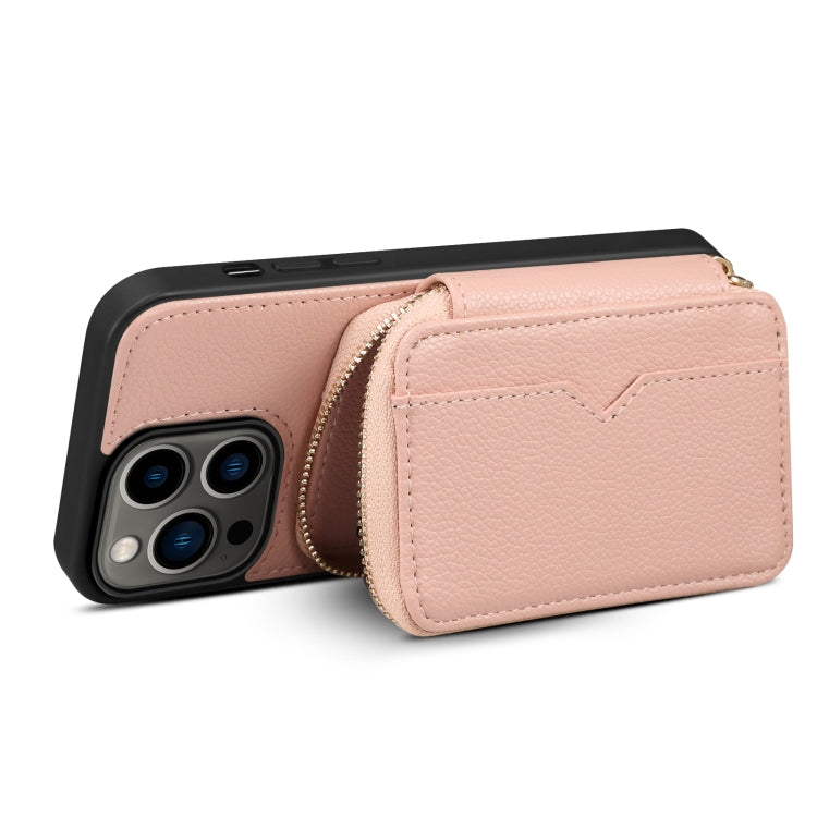 For iPhone 14 Pro Zipper Card Slot Phone Case