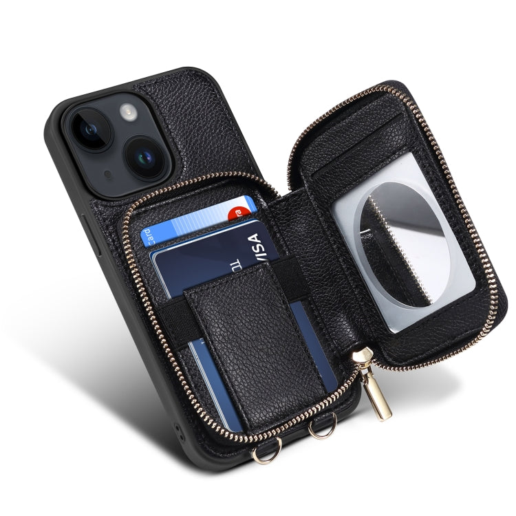 For iPhone 14 Zipper Card Slot Phone Case