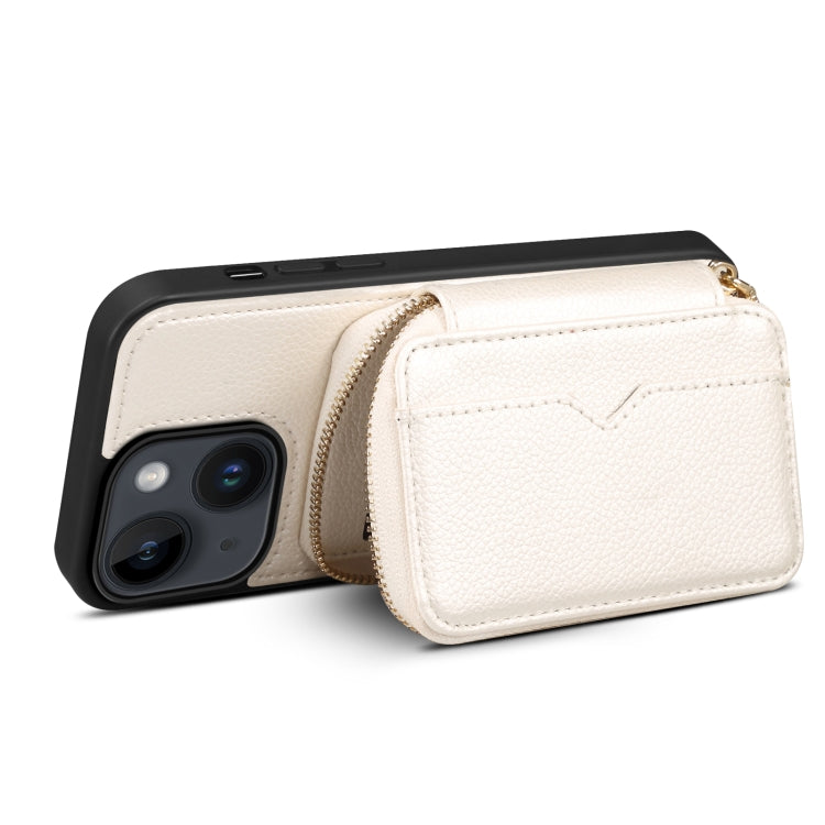 For iPhone 14 Plus Zipper Card Slot Phone Case