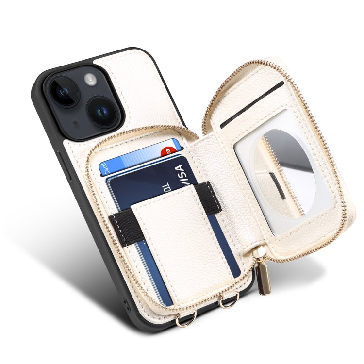 For iPhone 14 Plus Zipper Card Slot Phone Case