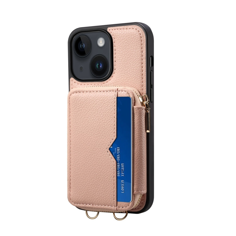 For iPhone 14 Plus Zipper Card Slot Phone Case