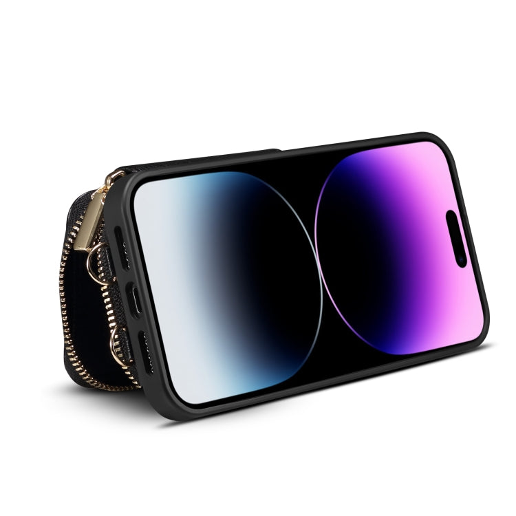 For iPhone 13 Pro Max Zipper Card Slot Phone Case
