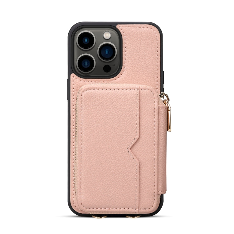 For iPhone 13 Pro Max Zipper Card Slot Phone Case
