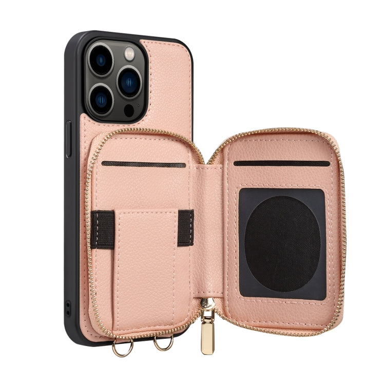 For iPhone 13 Pro Max Zipper Card Slot Phone Case