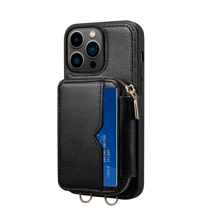 For iPhone 13 Pro Zipper Card Slot Phone Case