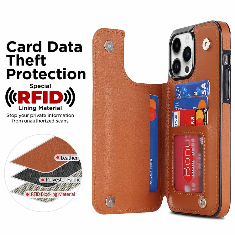 For iPhone 14 Pro Double Buckle Rhombic PU Leather Phone Case