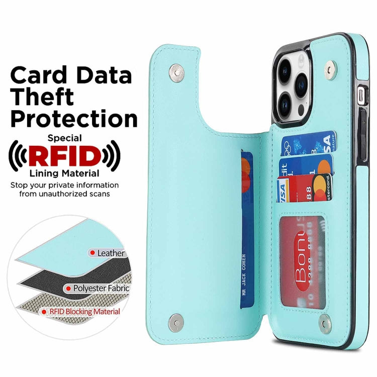 For iPhone 14 Pro Max Double Buckle Rhombic PU Leather Phone Case