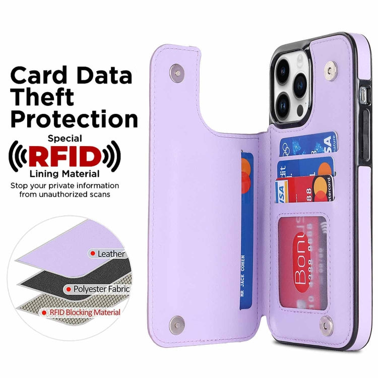 For iPhone 14 Pro Max Double Buckle Rhombic PU Leather Phone Case