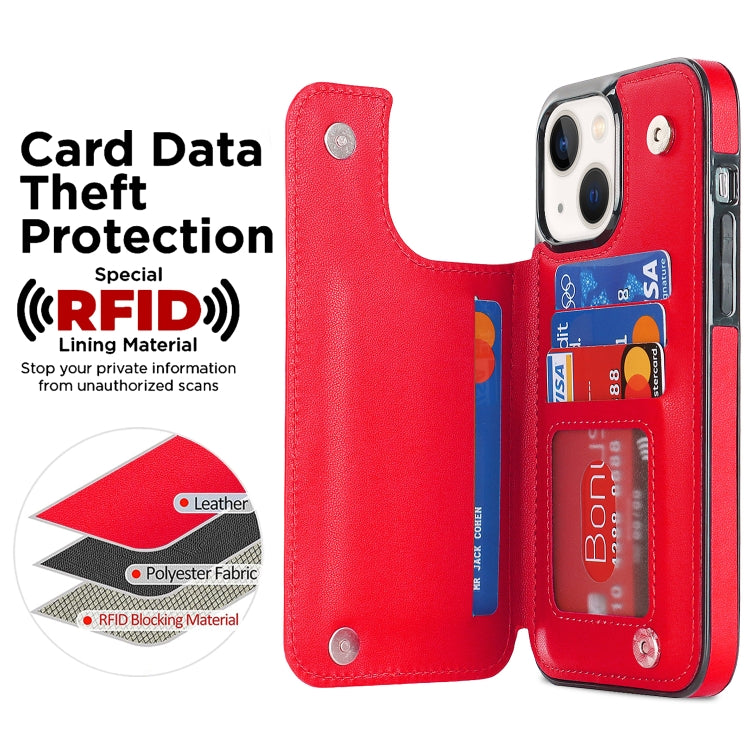 For iPhone 13 Double Buckle Rhombic PU Leather Phone Case