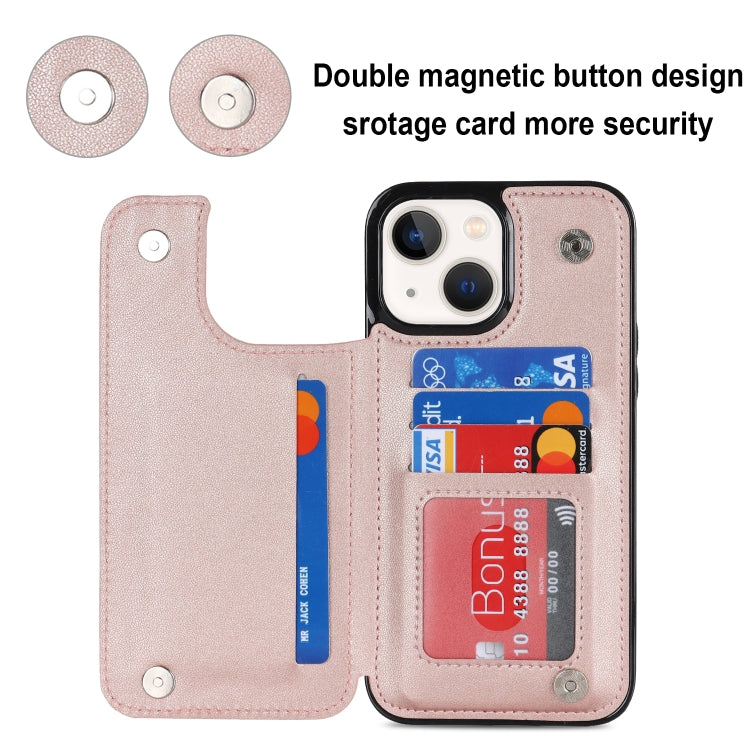 For iPhone 13 Double Buckle Rhombic PU Leather Phone Case