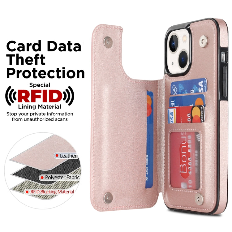 For iPhone 13 Double Buckle Rhombic PU Leather Phone Case