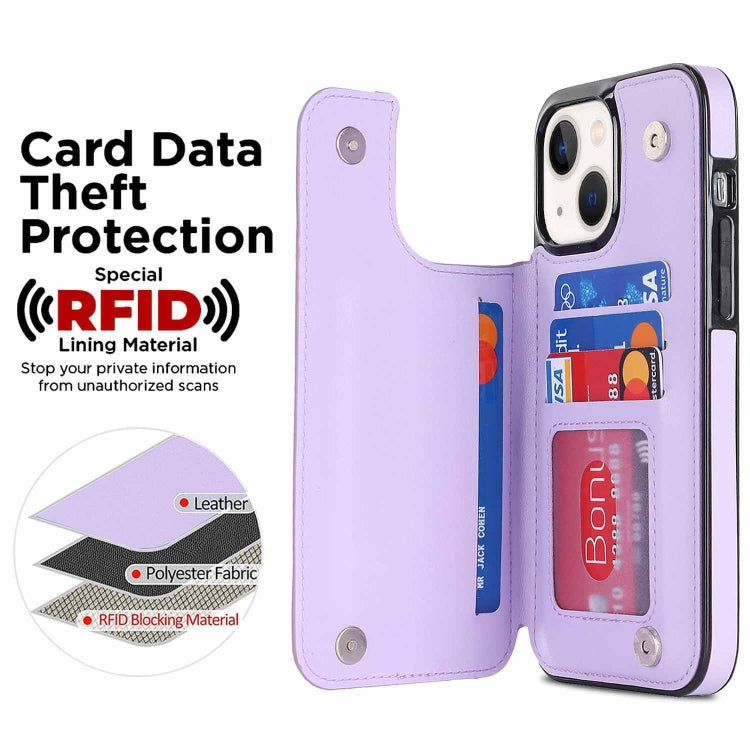 For iPhone 13 Double Buckle Rhombic PU Leather Phone Case