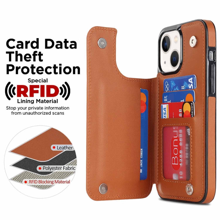 For iPhone 13 Double Buckle Rhombic PU Leather Phone Case