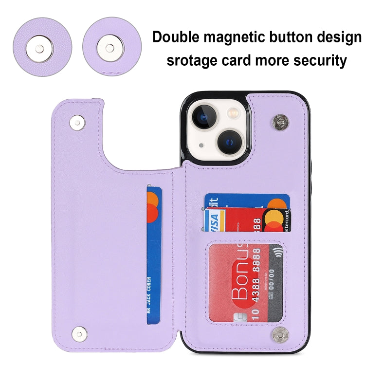 For iPhone 13 mini Double Buckle Rhombic PU Leather Phone Case