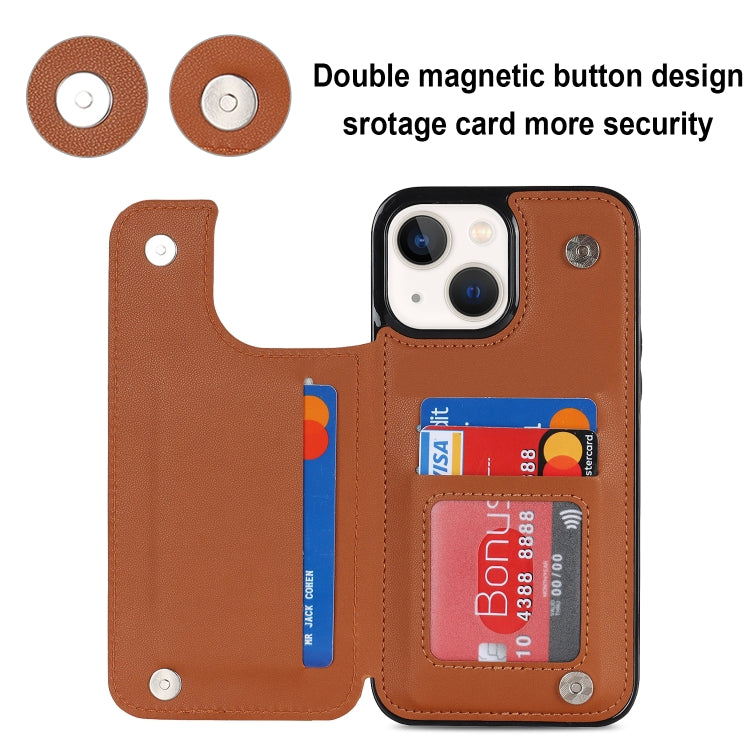 For iPhone 13 mini Double Buckle Rhombic PU Leather Phone Case