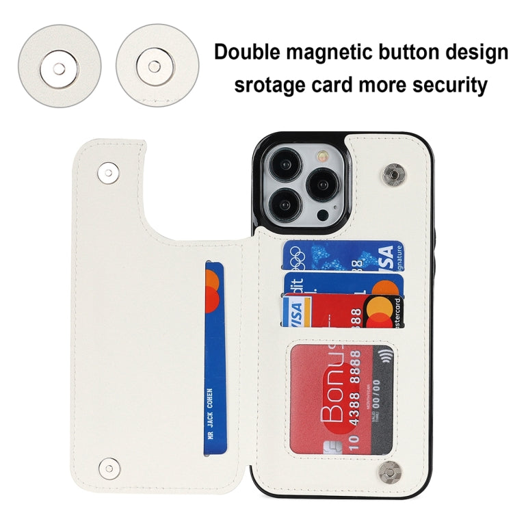 For iPhone 13 Pro Double Buckle Rhombic PU Leather Phone Case