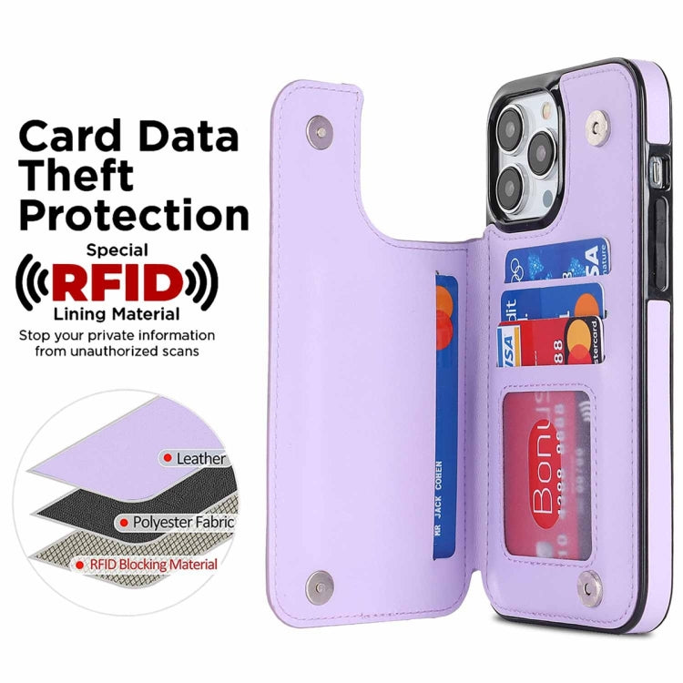 For iPhone 13 Pro Double Buckle Rhombic PU Leather Phone Case
