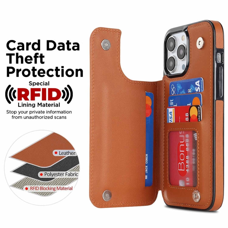 For iPhone 13 Pro Double Buckle Rhombic PU Leather Phone Case