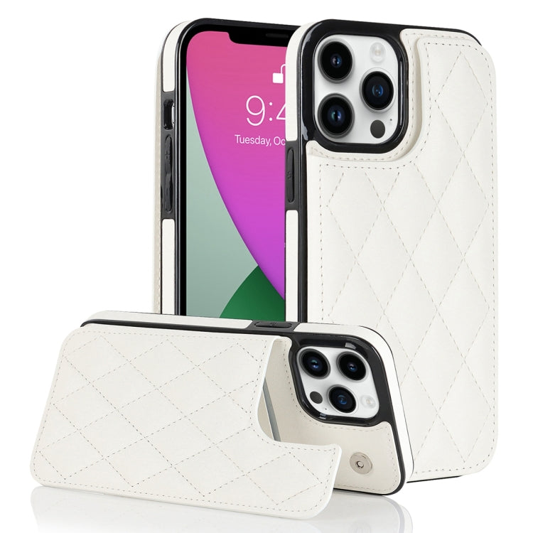 For iPhone 12 Pro Double Buckle Rhombic PU Leather Phone Case