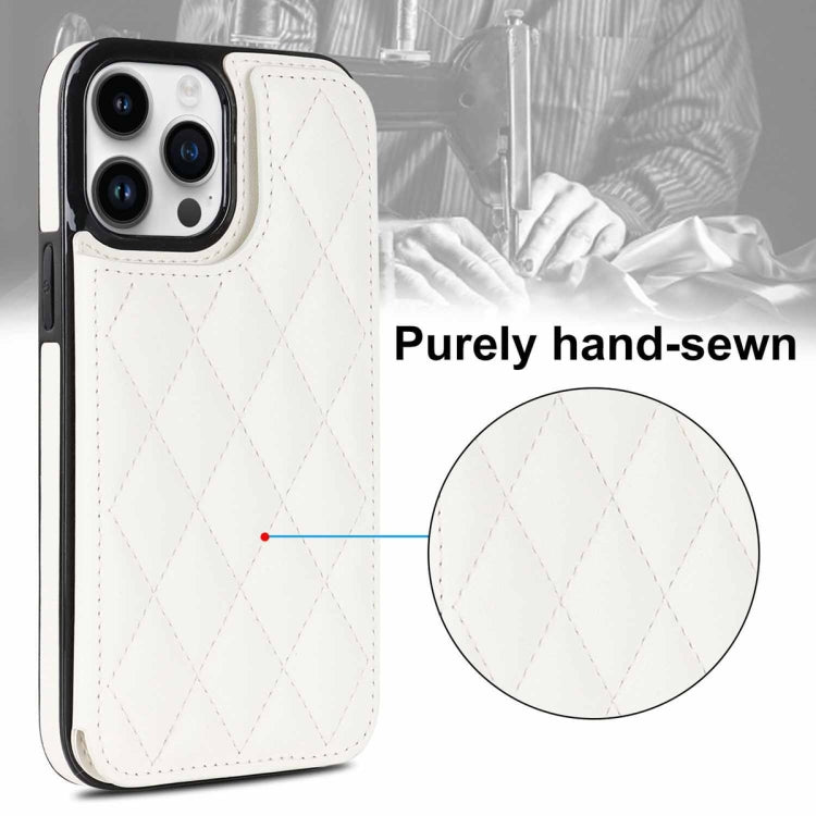 For iPhone 12 Pro Double Buckle Rhombic PU Leather Phone Case