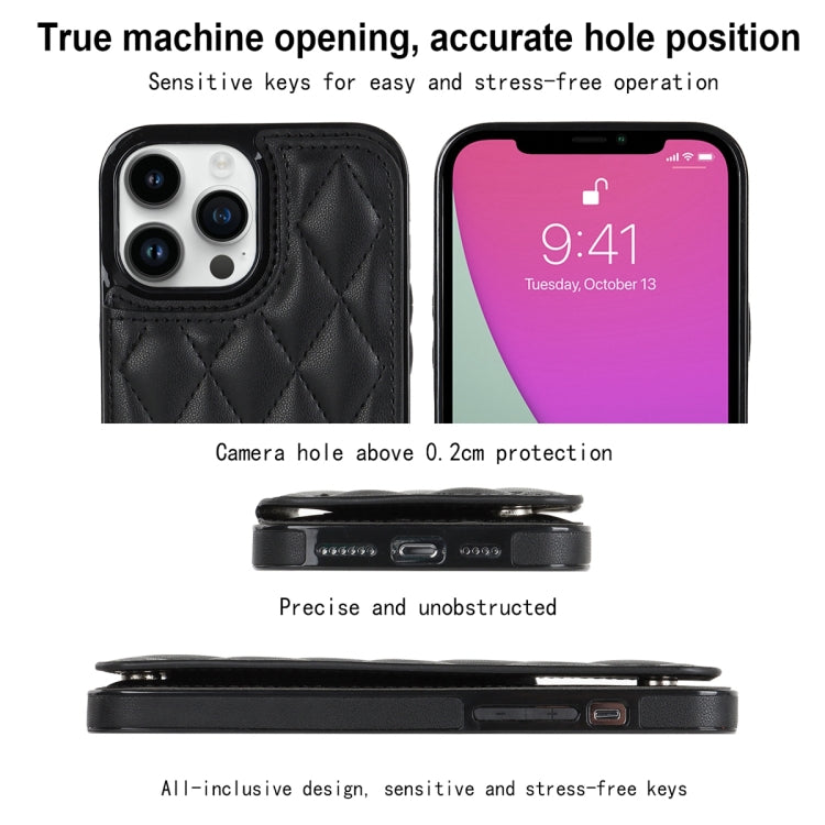 For iPhone 12 Pro Double Buckle Rhombic PU Leather Phone Case