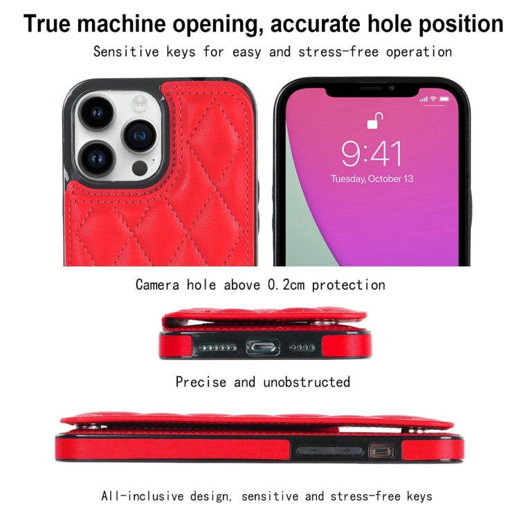 For iPhone 12 Pro Double Buckle Rhombic PU Leather Phone Case
