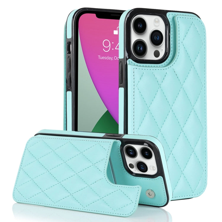 For iPhone 12 Pro Double Buckle Rhombic PU Leather Phone Case