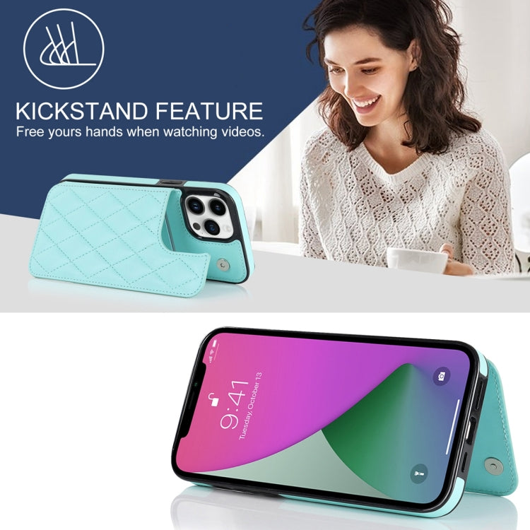 For iPhone 12 Pro Double Buckle Rhombic PU Leather Phone Case