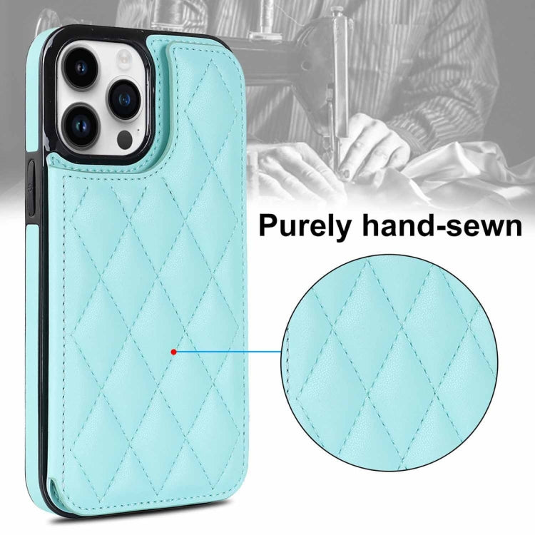 For iPhone 12 Pro Double Buckle Rhombic PU Leather Phone Case