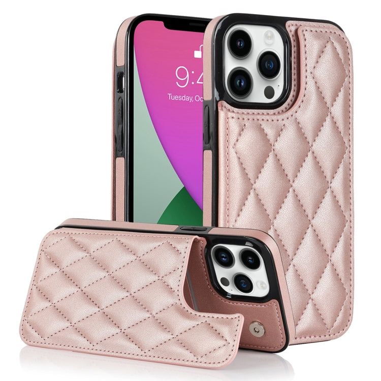For iPhone 12 Pro Double Buckle Rhombic PU Leather Phone Case