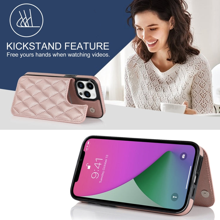 For iPhone 12 Pro Double Buckle Rhombic PU Leather Phone Case