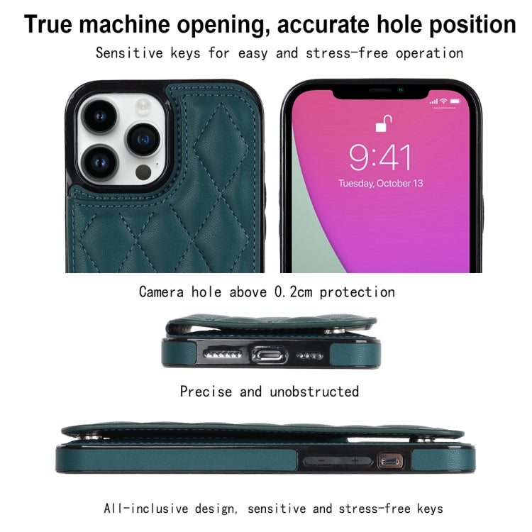 For iPhone 12 Pro Double Buckle Rhombic PU Leather Phone Case