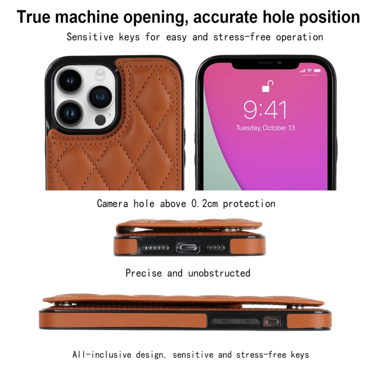 For iPhone 12 Pro Double Buckle Rhombic PU Leather Phone Case
