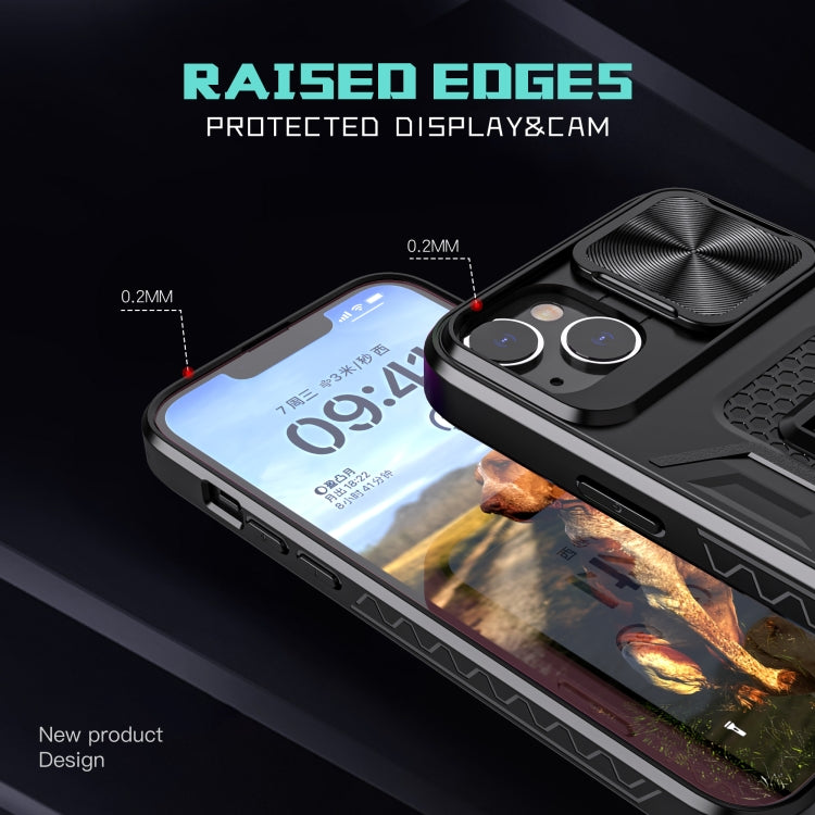 For iPhone 14 Sliding Camera Cover Design Phone Case(Black)