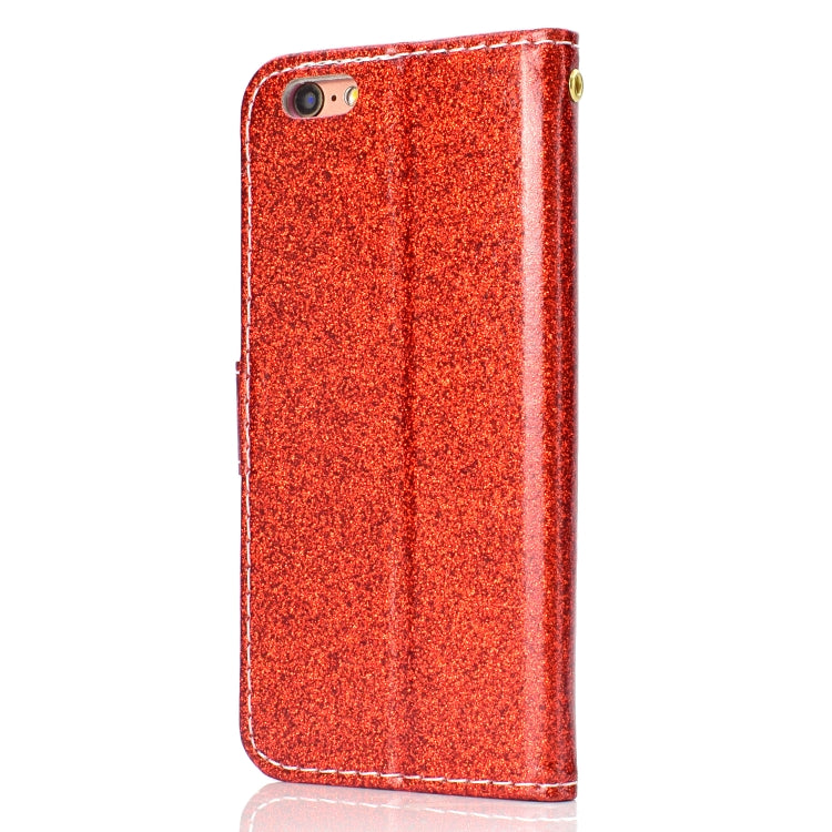 For iPhone 6 Glitter Powder Horizontal Flip Leather Case with Card Slots & Holder & Photo Frame & Wallet