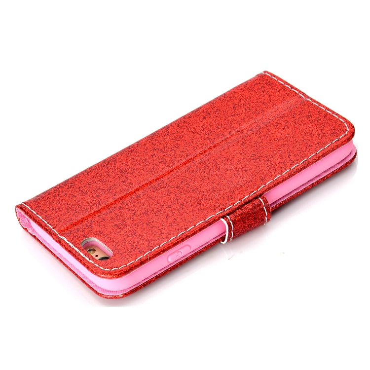 For iPhone 6 Glitter Powder Horizontal Flip Leather Case with Card Slots & Holder & Photo Frame & Wallet