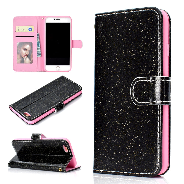For iPhone 6 Glitter Powder Horizontal Flip Leather Case with Card Slots & Holder & Photo Frame & Wallet