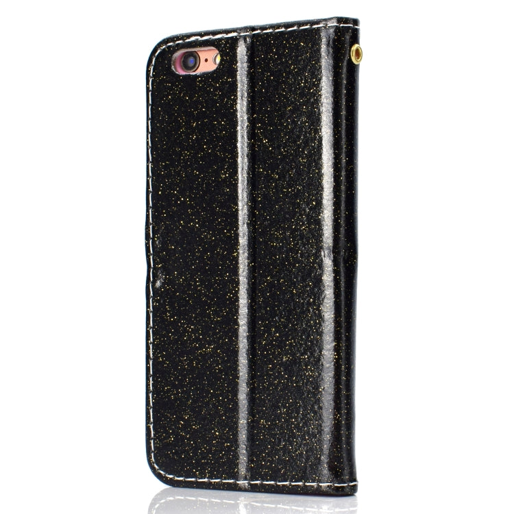 For iPhone 6 Glitter Powder Horizontal Flip Leather Case with Card Slots & Holder & Photo Frame & Wallet