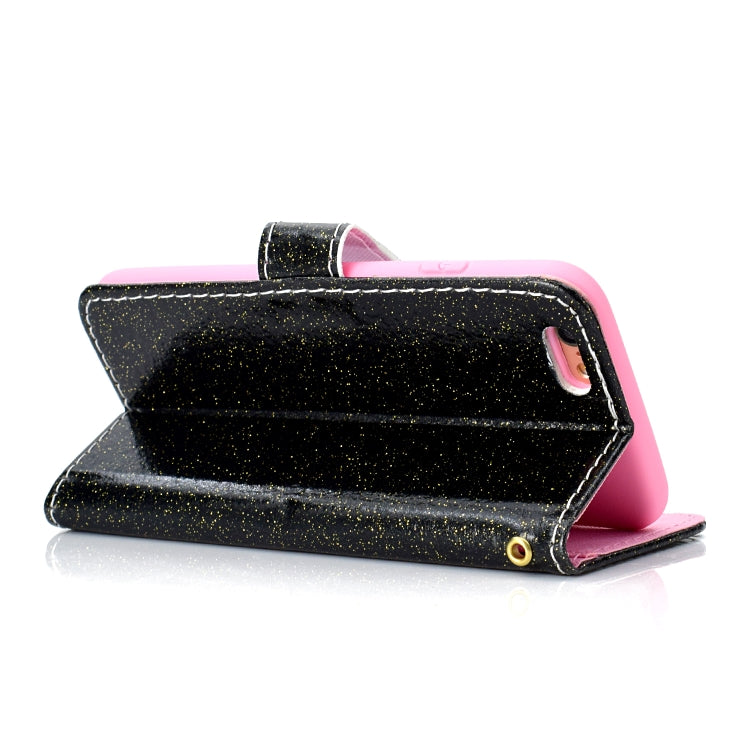 For iPhone 6 Glitter Powder Horizontal Flip Leather Case with Card Slots & Holder & Photo Frame & Wallet