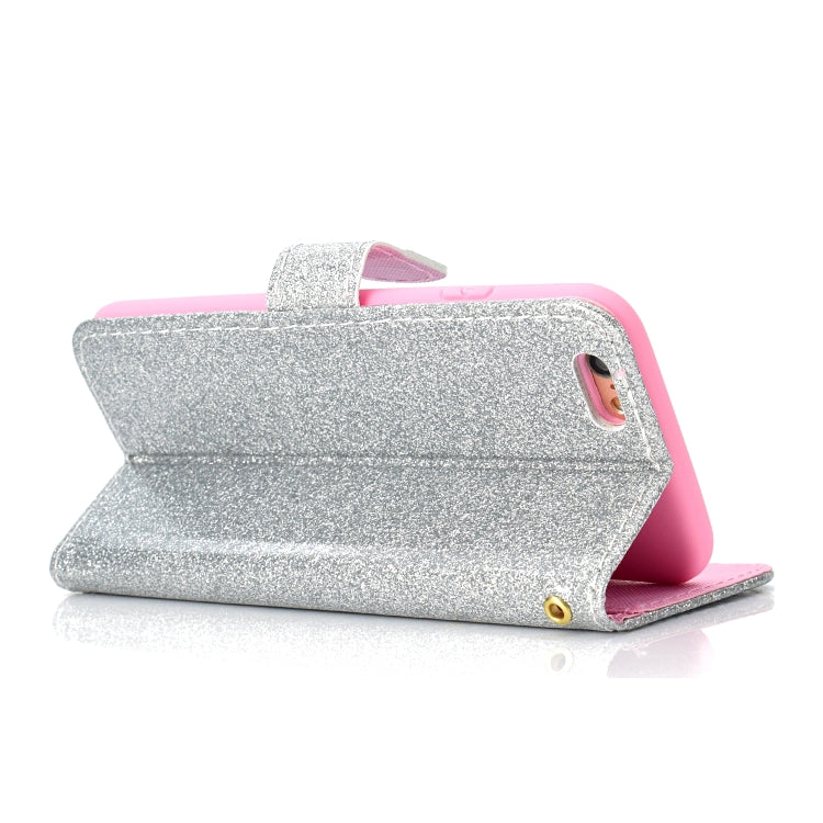 For iPhone 6 Plus Glitter Powder Horizontal Flip Leather Case with Card Slots & Holder & Photo Frame & Wallet