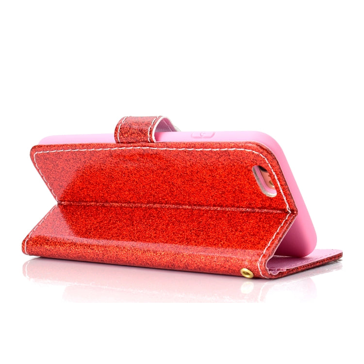 For iPhone 6 Plus Glitter Powder Horizontal Flip Leather Case with Card Slots & Holder & Photo Frame & Wallet